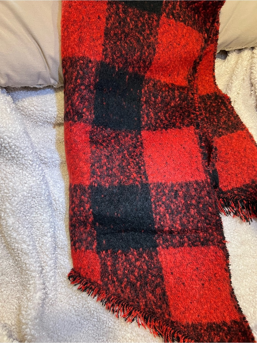 Black and Red Buffalo Check Scarf